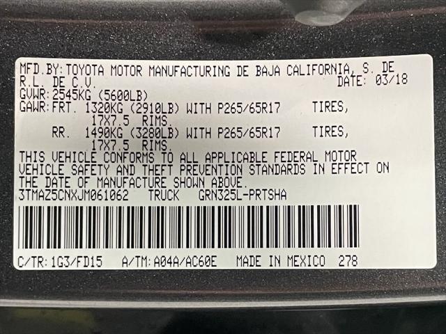 used 2018 Toyota Tacoma car, priced at $26,995