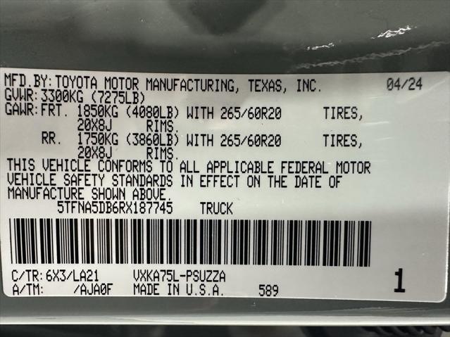 used 2024 Toyota Tundra car, priced at $56,995
