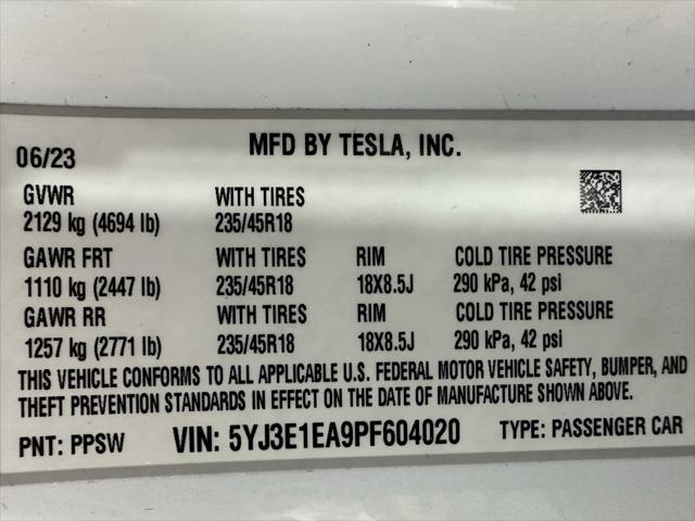 used 2023 Tesla Model 3 car, priced at $22,995