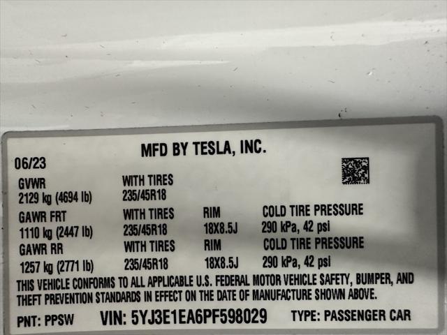 used 2023 Tesla Model 3 car, priced at $24,495
