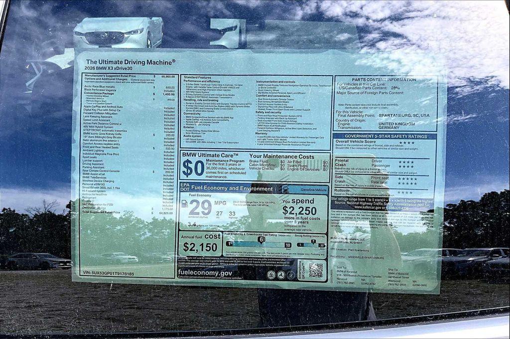 new 2026 BMW X3 car, priced at $54,325