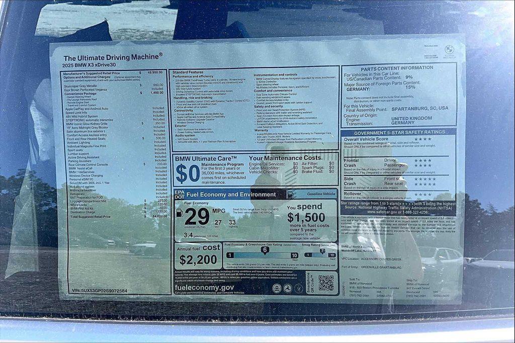 new 2025 BMW X3 car, priced at $54,620