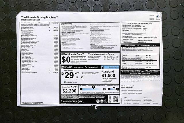 new 2025 BMW X3 car, priced at $53,345
