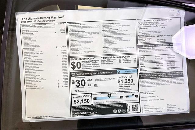 new 2025 BMW 228 Gran Coupe car, priced at $45,825