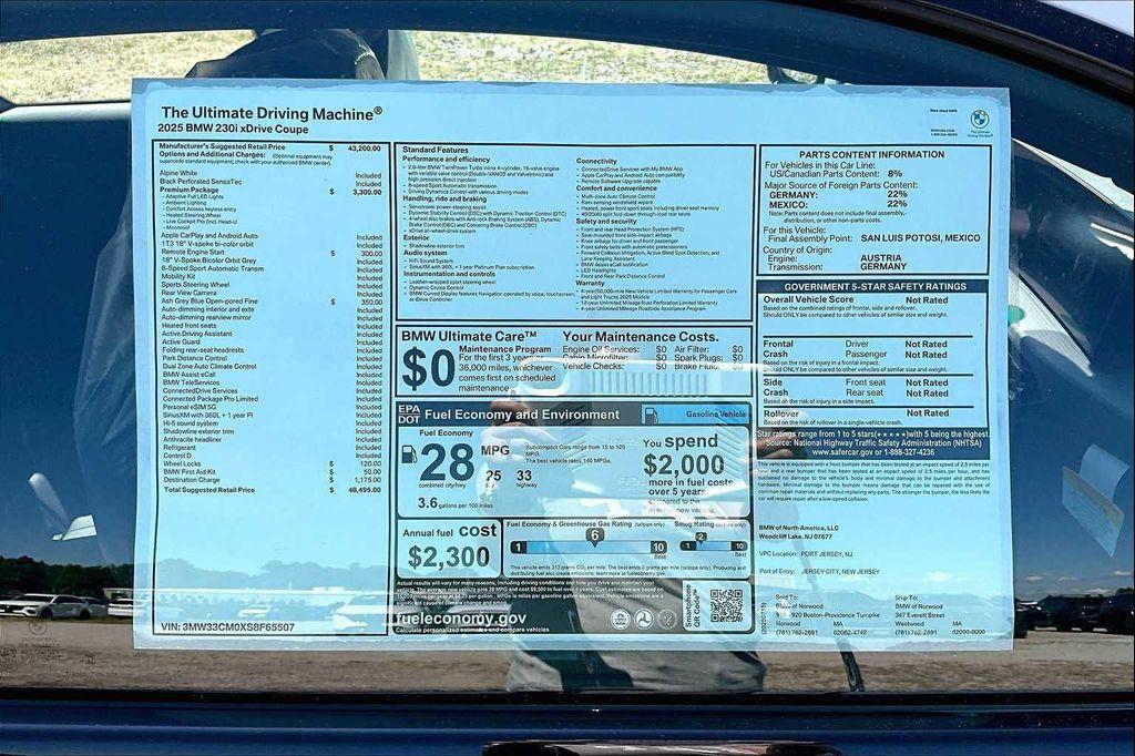 new 2025 BMW 230 car, priced at $48,495