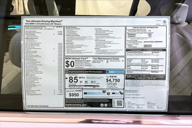 new 2025 BMW i7 car, priced at $111,205