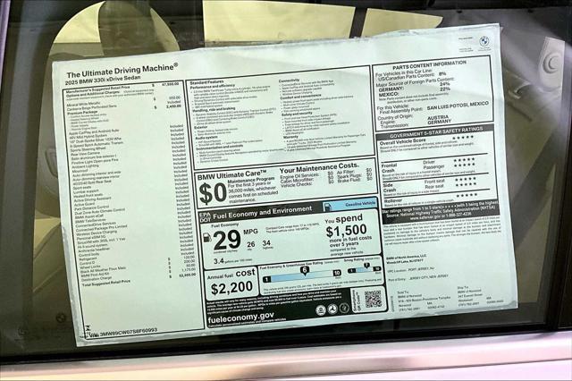 new 2025 BMW 330 car, priced at $52,595