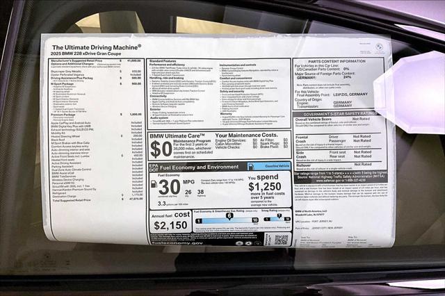 new 2025 BMW 228 Gran Coupe car, priced at $47,075