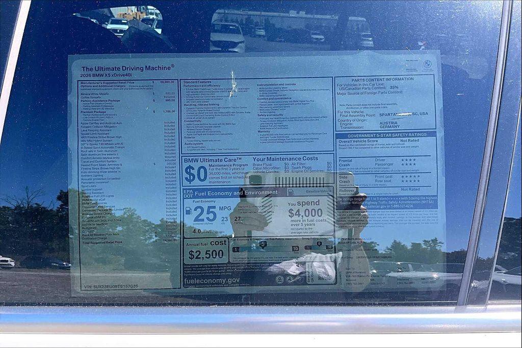 new 2026 BMW X5 car, priced at $74,900