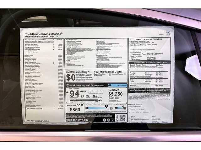 new 2025 BMW i4 Gran Coupe car, priced at $66,325