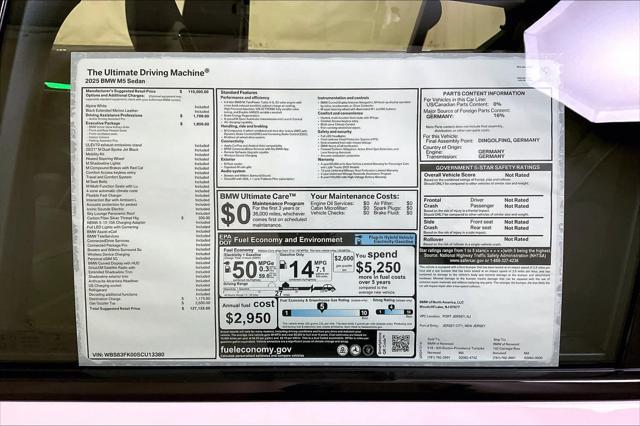 new 2025 BMW M5 car, priced at $127,125