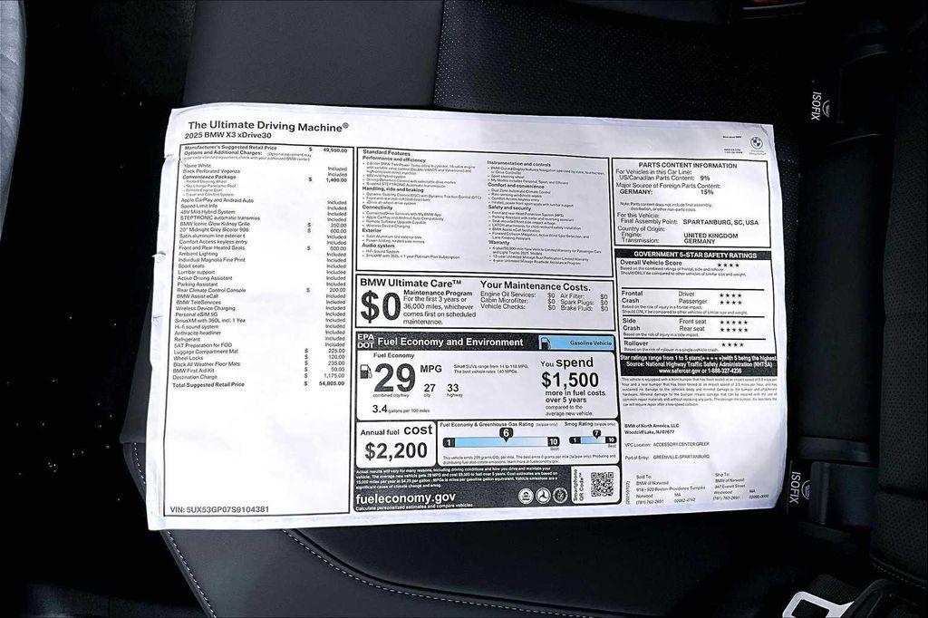 new 2025 BMW X3 car, priced at $54,805