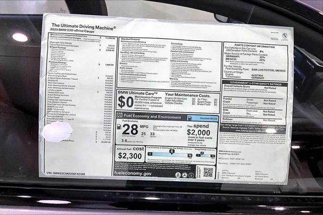 new 2025 BMW 230 car, priced at $49,590