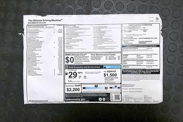 new 2025 BMW X3 car, priced at $54,620