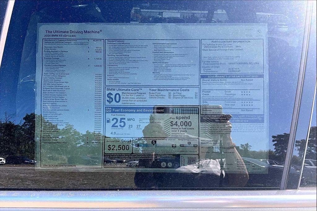 new 2026 BMW X5 car, priced at $76,800