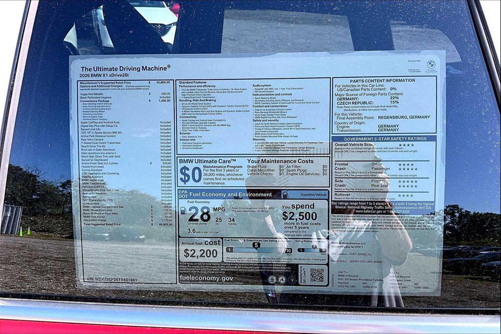 new 2026 BMW X1 car, priced at $46,805