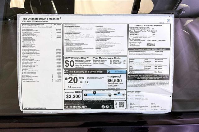 new 2025 BMW 760 car, priced at $128,325