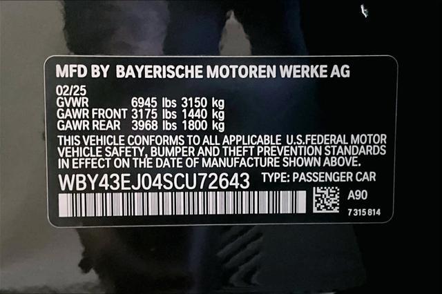 new 2025 BMW i7 car, priced at $111,205