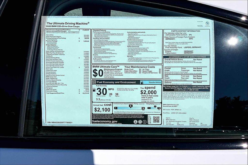 new 2026 BMW 228 Gran Coupe car, priced at $45,575