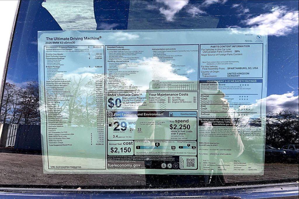 new 2026 BMW X3 car, priced at $56,990