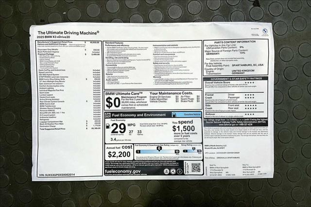 new 2025 BMW X3 car, priced at $56,185