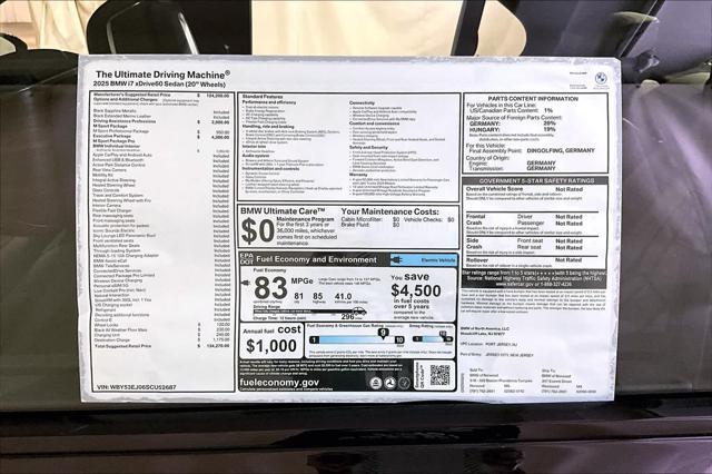 new 2025 BMW i7 car, priced at $134,270
