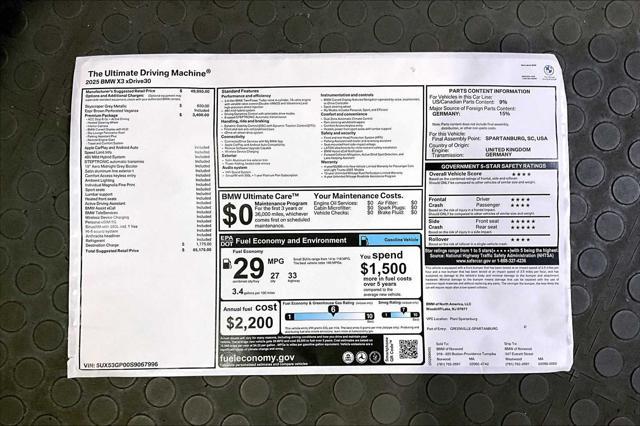 new 2025 BMW X3 car, priced at $55,175