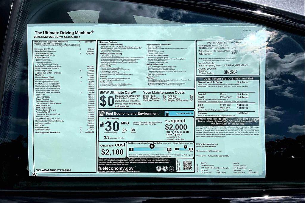 new 2026 BMW 228 Gran Coupe car, priced at $45,200