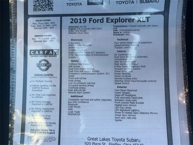 used 2019 Ford Explorer car, priced at $18,596