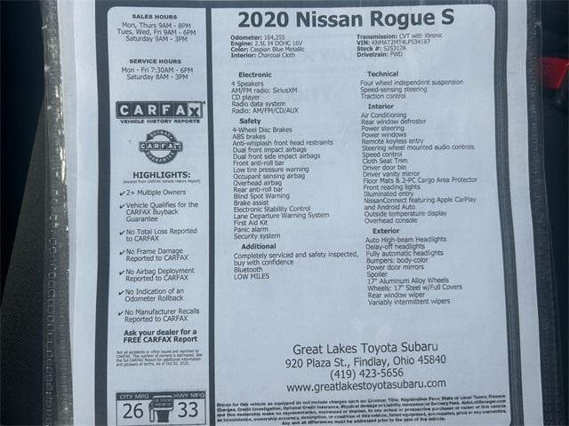 used 2020 Nissan Rogue car, priced at $11,988