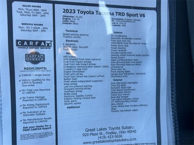 used 2023 Toyota Tacoma car, priced at $38,122