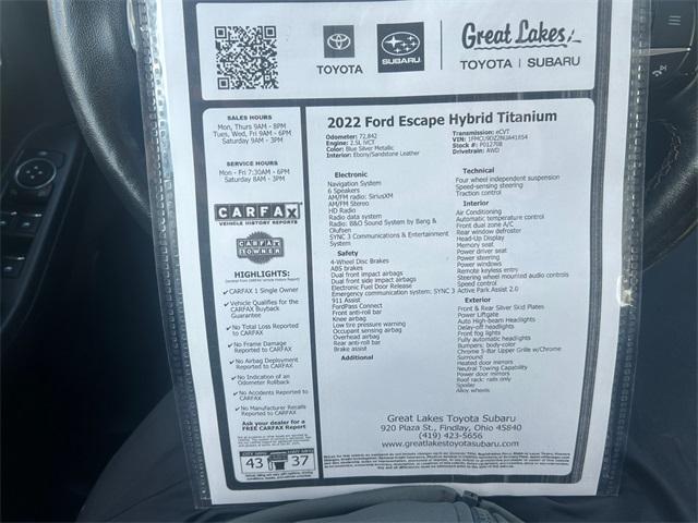 used 2022 Ford Escape car, priced at $21,510