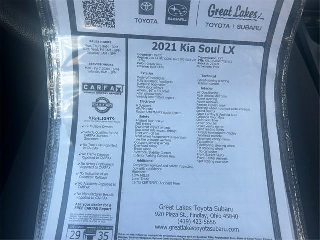 used 2021 Kia Soul car, priced at $14,840