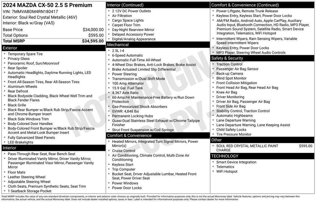 used 2024 Mazda CX-50 car, priced at $24,825