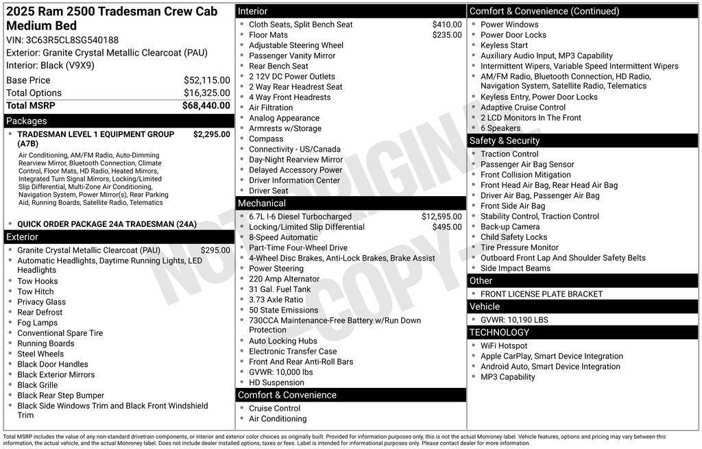 used 2025 Ram 2500 car, priced at $56,950