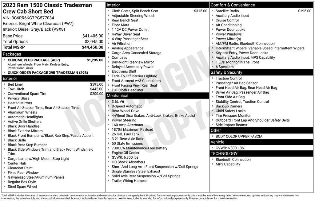 used 2023 Ram 1500 car, priced at $28,825