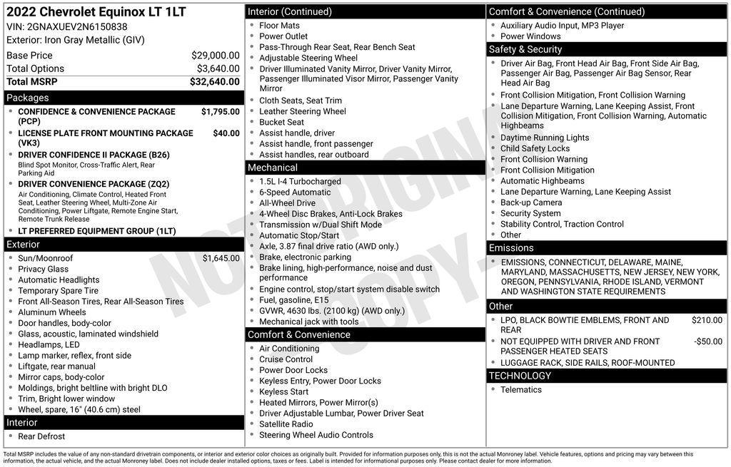 used 2022 Chevrolet Equinox car, priced at $21,750