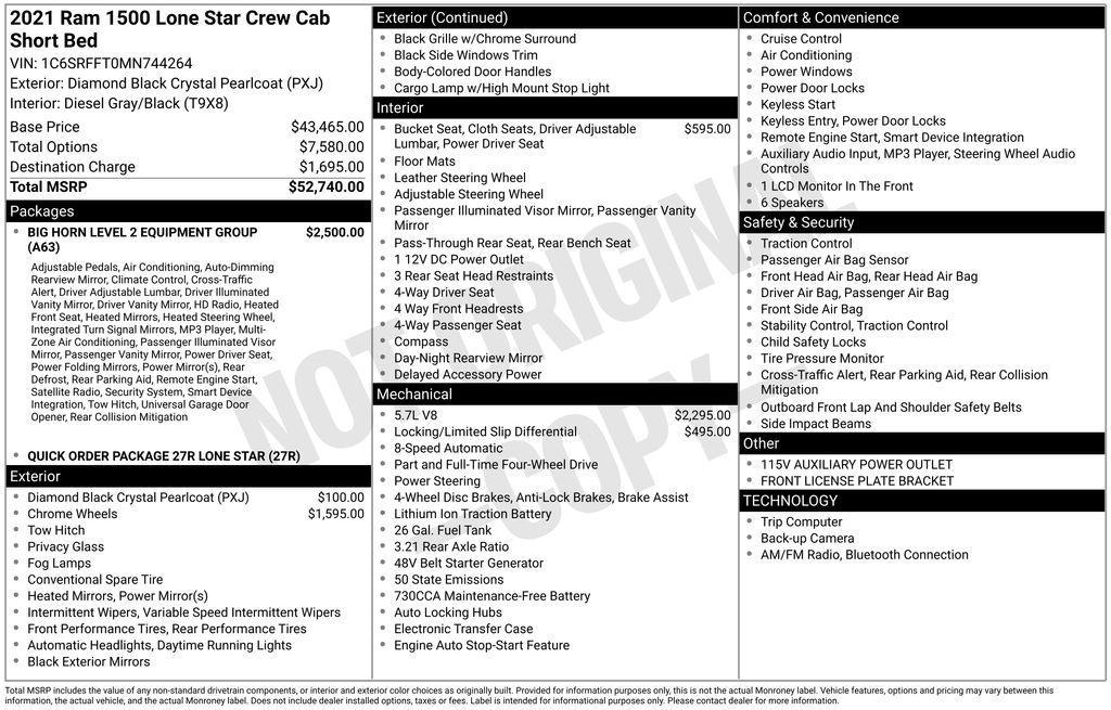 used 2021 Ram 1500 car, priced at $32,950