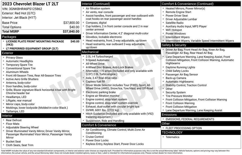 used 2023 Chevrolet Blazer car, priced at $23,490