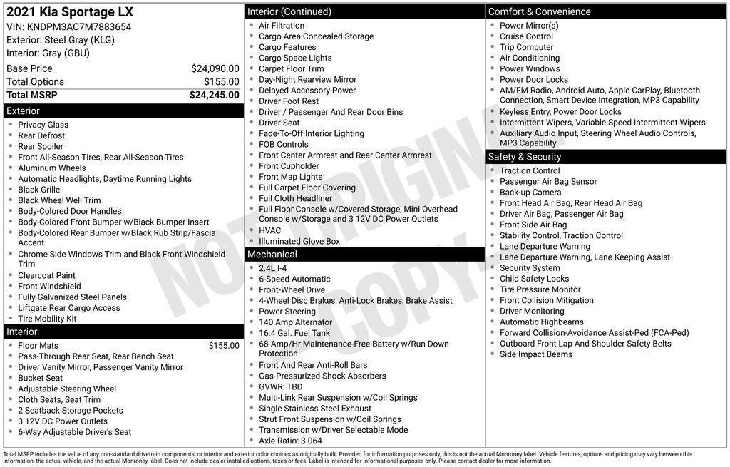 used 2021 Kia Sportage car, priced at $17,690