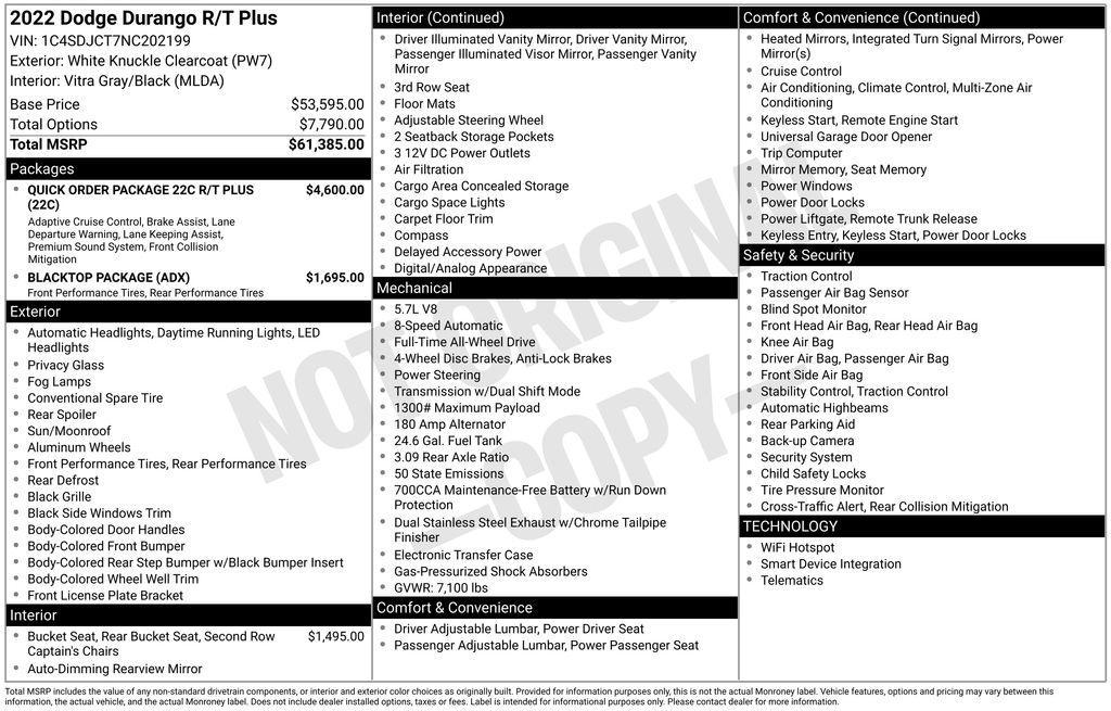 used 2022 Dodge Durango car, priced at $35,375