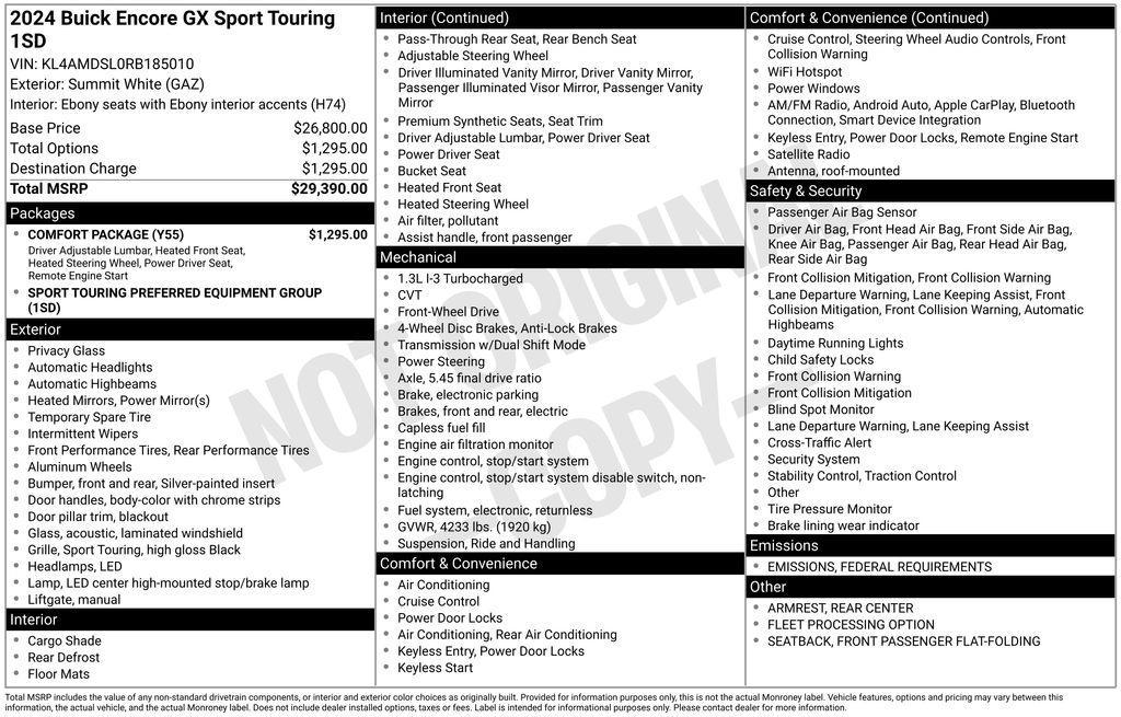 used 2024 Buick Encore GX car, priced at $21,950