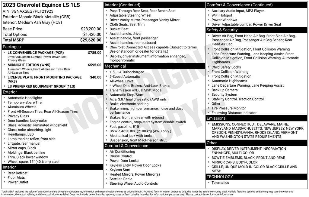 used 2023 Chevrolet Equinox car, priced at $21,490