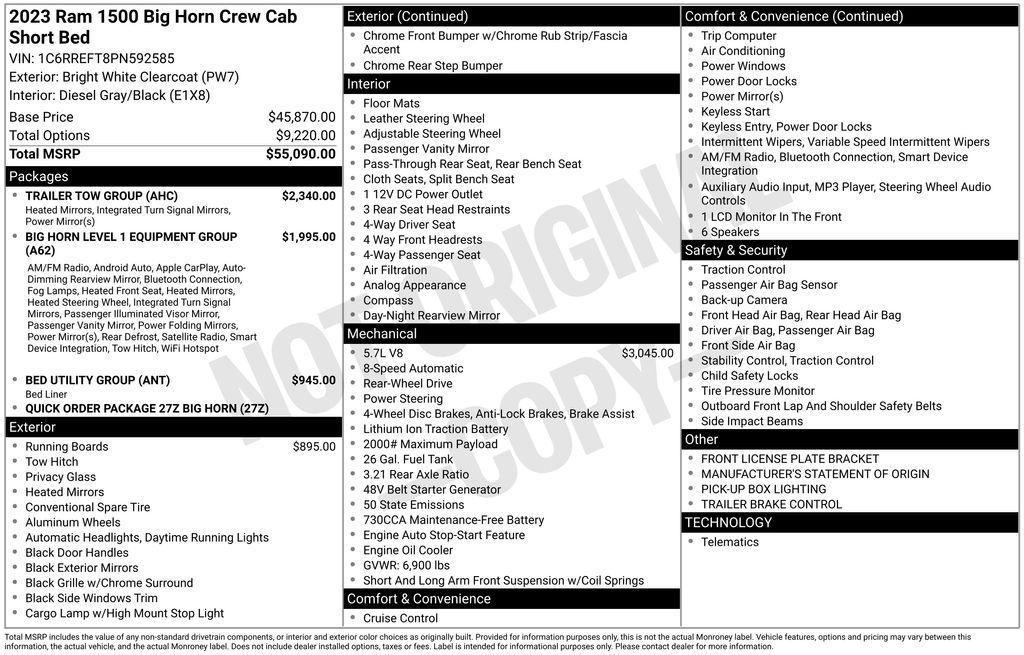 used 2023 Ram 1500 car, priced at $28,190