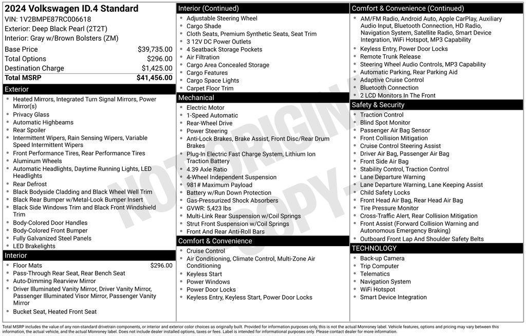 used 2024 Volkswagen ID.4 car, priced at $20,375