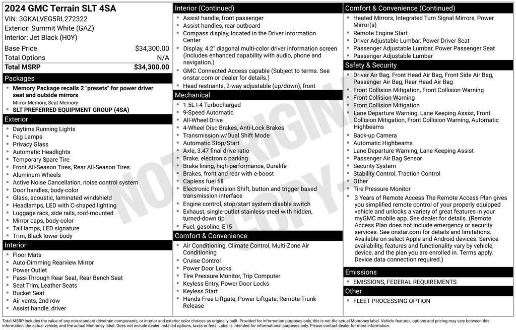 used 2024 GMC Terrain car, priced at $23,950