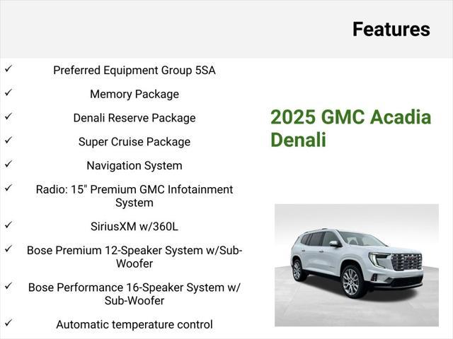 new 2025 GMC Acadia car, priced at $61,431