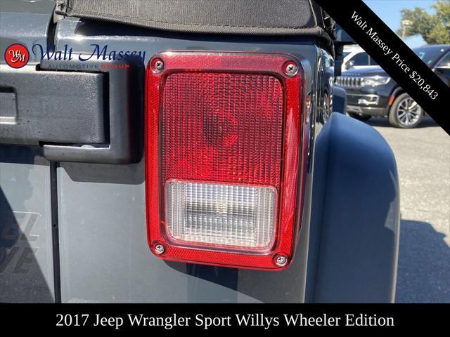 used 2017 Jeep Wrangler car, priced at $20,843