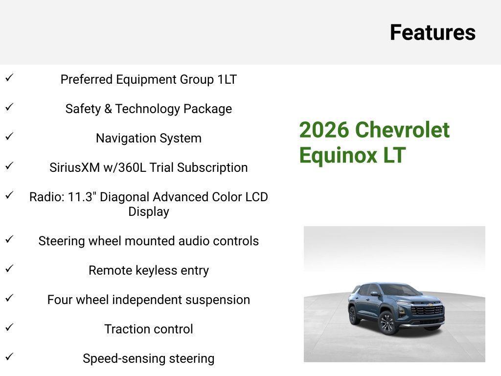 new 2026 Chevrolet Equinox car, priced at $30,205