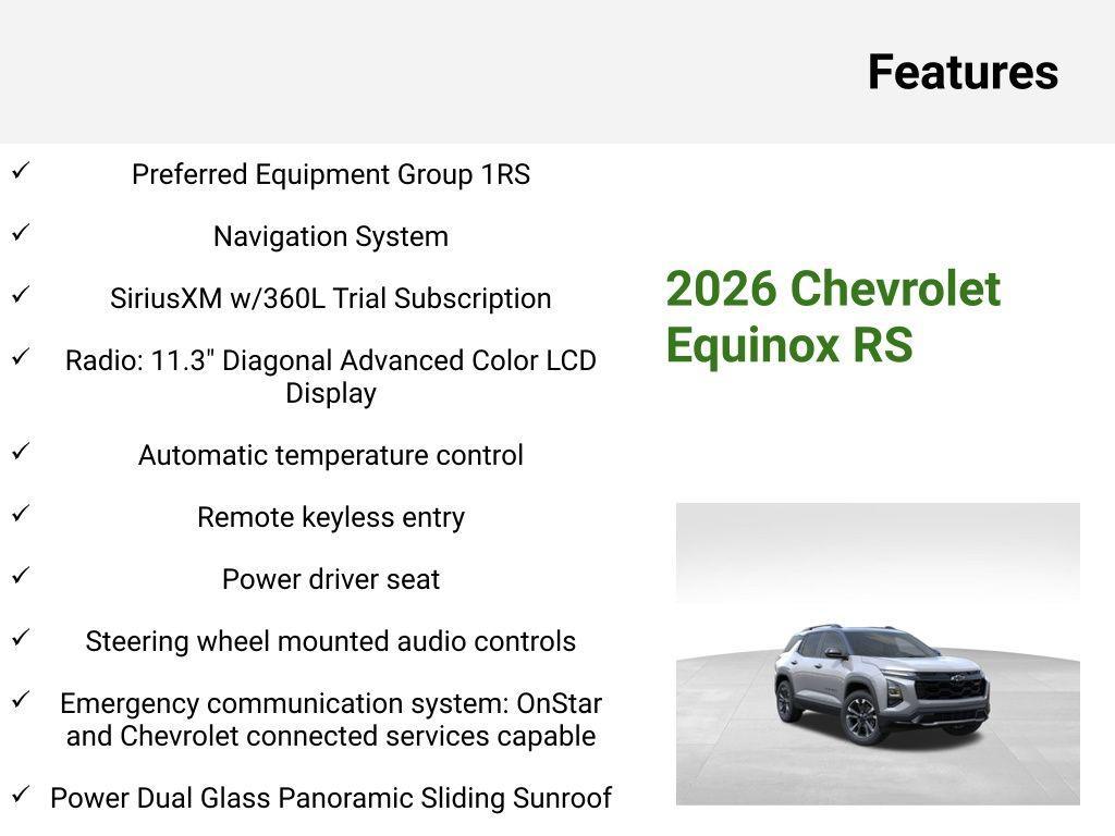 new 2026 Chevrolet Equinox car, priced at $36,184